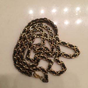 Black and gold chain link necklace